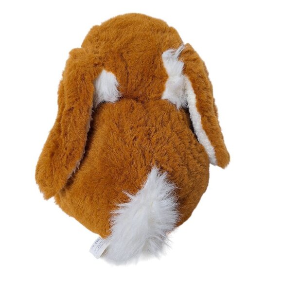 MTY International Brown White Easter Bunny Rabbit Carrot Feet Plush Bow 12" - Picture 3 of 7